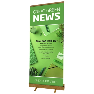 Bambus Roll-up, einseitig, 85 x 200 cm, mit Banner und druck