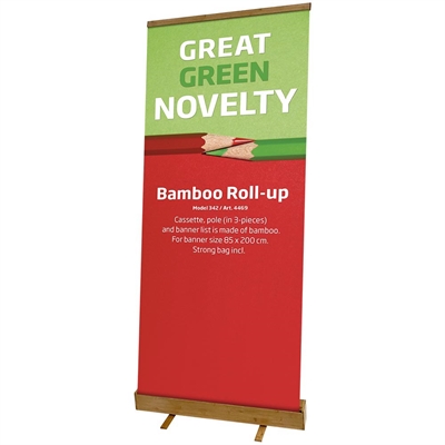 Bambus Roll-up, einseitig, 85 x 200 cm, mit Banner und druck