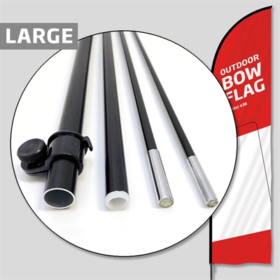 Beachflag, Outdoor-Bow, Large schwarzes Stangensytem