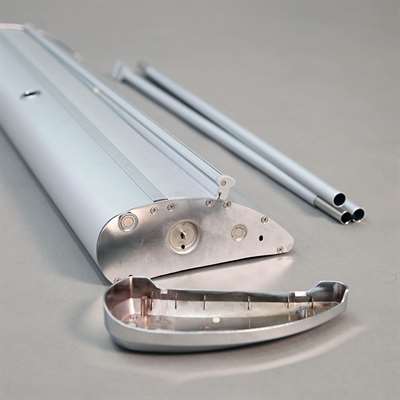Expo Roll-up-Kassette, silber, einseitig
