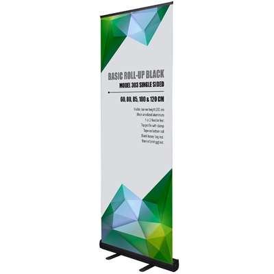 Basic Roll-up, schwarz, einseitig, inkl. Banner und Druck