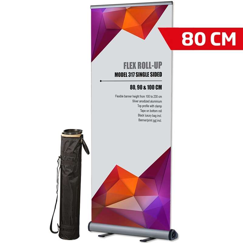 Flex Roll-up, silber, einseitig, inkl. Banner und Druck