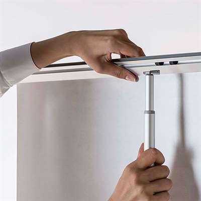 Flex Roll-up-Kassette, silber, einseitig, inkl. Tasche