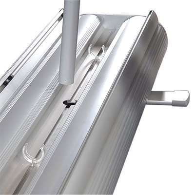 Flex Roll-up doppelseitig, Alu/Silber, 80 x 230 cm, inkl. Banner