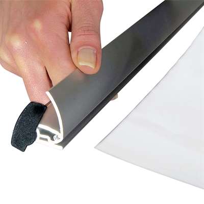 Flex Roll-up doppelseitig, Alu/Silber, 80 x 230 cm, inkl. Banner