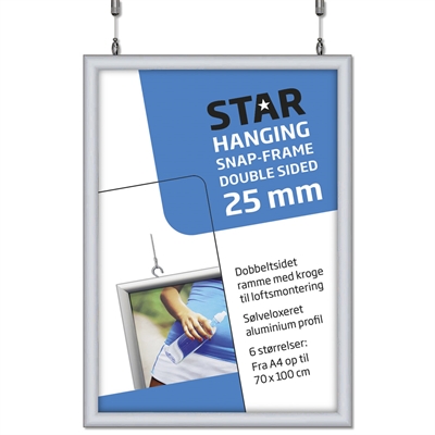 Hanging Alu-Klapprahmen doppelseitig - 25 mm - A3 - Silber