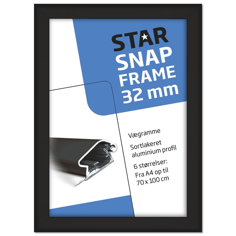 Alu Klapprahmen 32 mm Profil schwarz