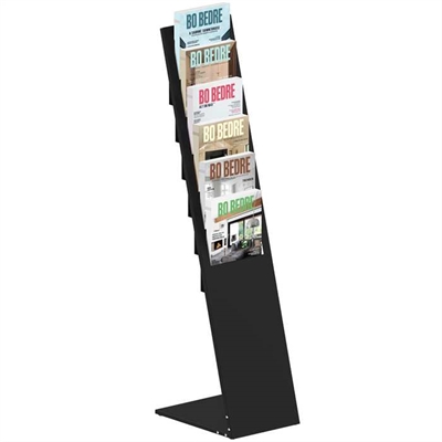 Design Stand Prospekthalter aus Stahl, A4/M65, schwarz