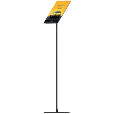 Design Stand, Bodenschild mit 50 Grad Winkelhalter, vertikaler A4-Acrylhalter, schwarz