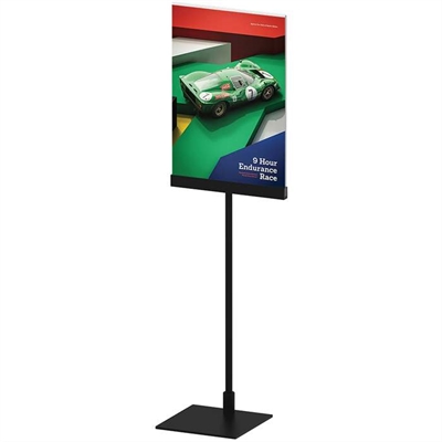 Design Stand, Tischschild mit Acrylhalter vertikal A4, schwarz