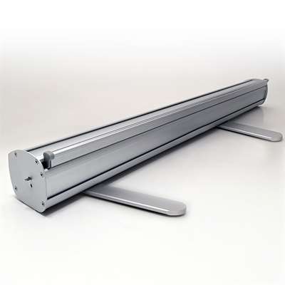 Euro-Roll-up-Kassette, einseitig, 85 x 220 cm – Silber