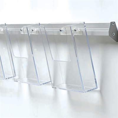 Prospekthalter für die Wand, Aluminiumleiste mit 3 Stk. M65 Acrylhalter