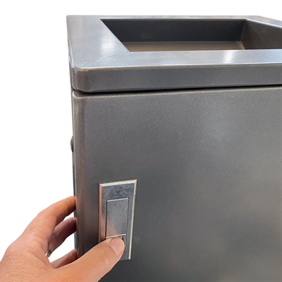 Quadratischer Abfallbehälter – 50 l – Grau