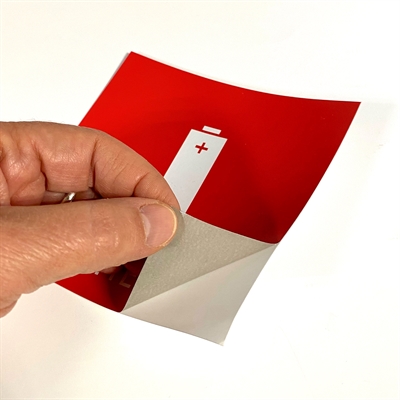 Etiketten mit Symbole und Text in dänisch für Müllsortierung
