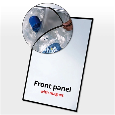 APET frontplade med magnet A1 (62,1 x 86,8 cm) med sort, trykt kant. Passer til flg. gadeskilte, art. 3315BL, 3335BL, 3352