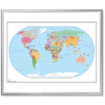 Whiteboard mit Weltkarte – 123 x 103 cm