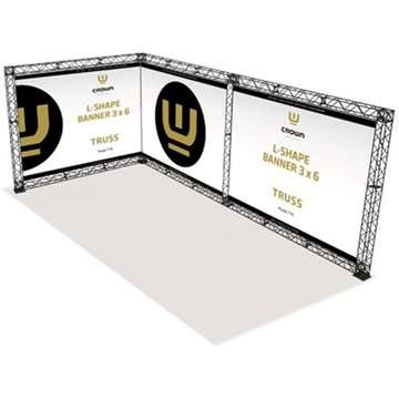 Crown Truss Messewand 15 L-Form 3 x 6 m - schwarz
