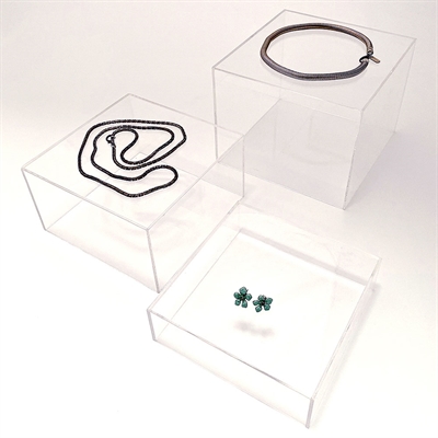 Display Podest, Dekoregal Präsentationspodium - 3 Stk. - Transparent