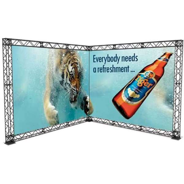 Crown Truss 15 Messewand L-Form 3 x 3 m - schwarz