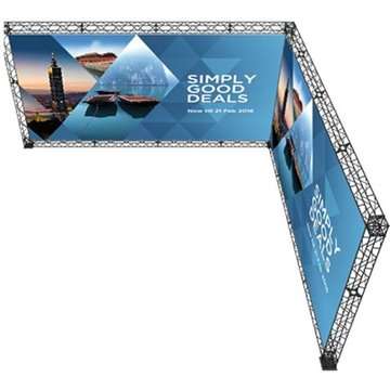 Crown Truss 15 Messewand L-Form 5 x 5 m - schwarz