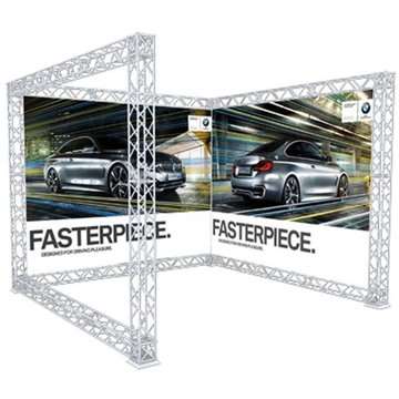 Crown Truss 15 Messewand U-Form 3 x 3 m - weiß