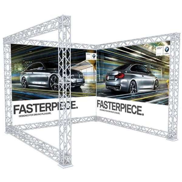Crown Truss 15 Messewand U-Form 3 x 3 m - weiß