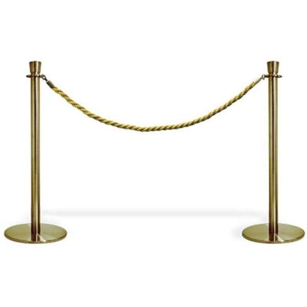 Absperrpfostensystem, 2 Ständer mit goldfarbenem Seil