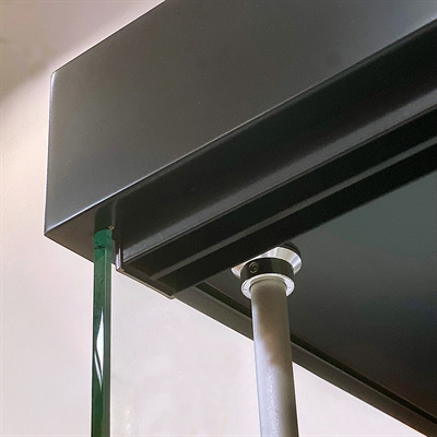 Vitrine Glasmontre - Showcase Tower Duo Glasvitrine  mit Unterschrank, LED-Leucht und Schloss - Schwarz