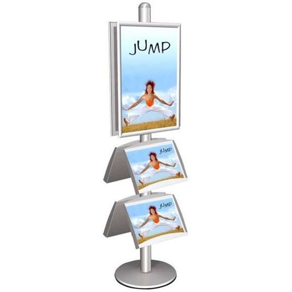 Multi Stand 4 Infoständer – doppelseitig mit 2 Stahlregalen 25 mm