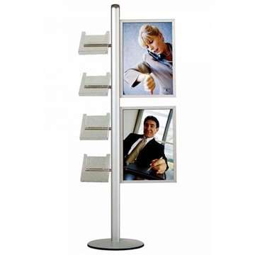 Multi Stand Prospekthalter 18 – Einseitig, 2x Einschub- + 4xA4-Regale